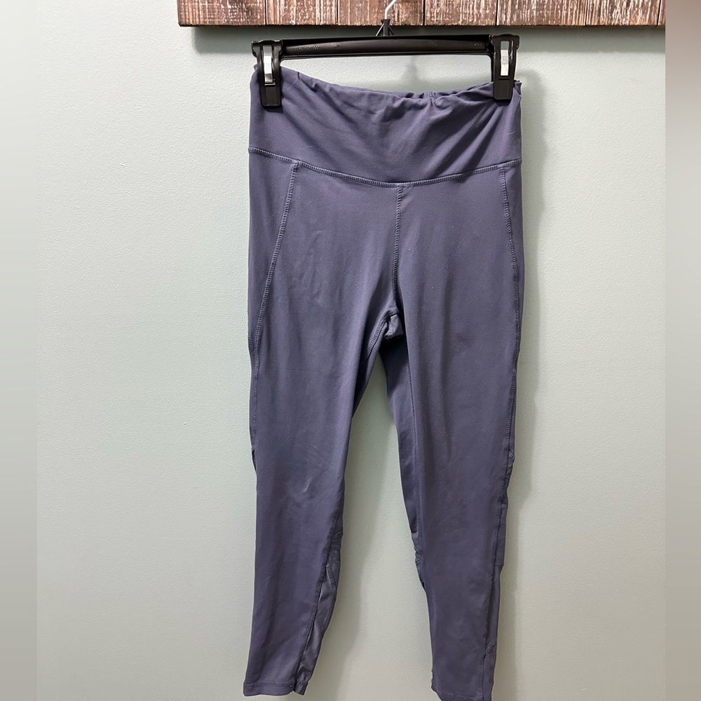 Mono B blue Athletic Workout Leggings Mesh Compression Gym Athleisure medium
